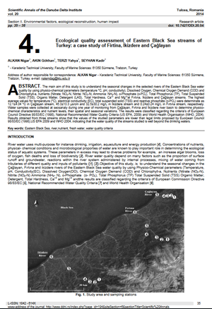 Cover of Ecological  quality  assessment  of  Eastern  Black  Sea  streams  of  Turkey: a case study of Firti na, İkizdere and Çağlayan